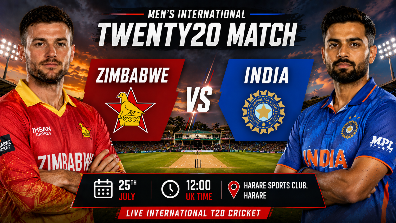Read more about the article Zimbabwe v India – 25 July – Preview & Prediction