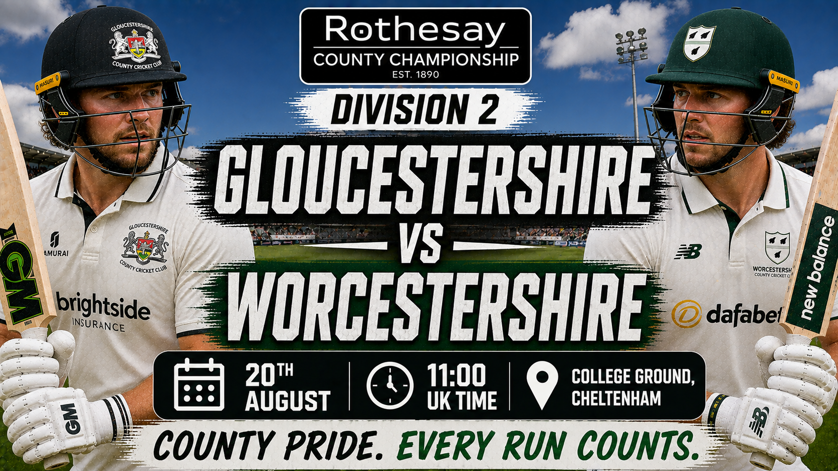Read more about the article Gloucestershire v Worcestershire – 20 August – Preview & Prediction