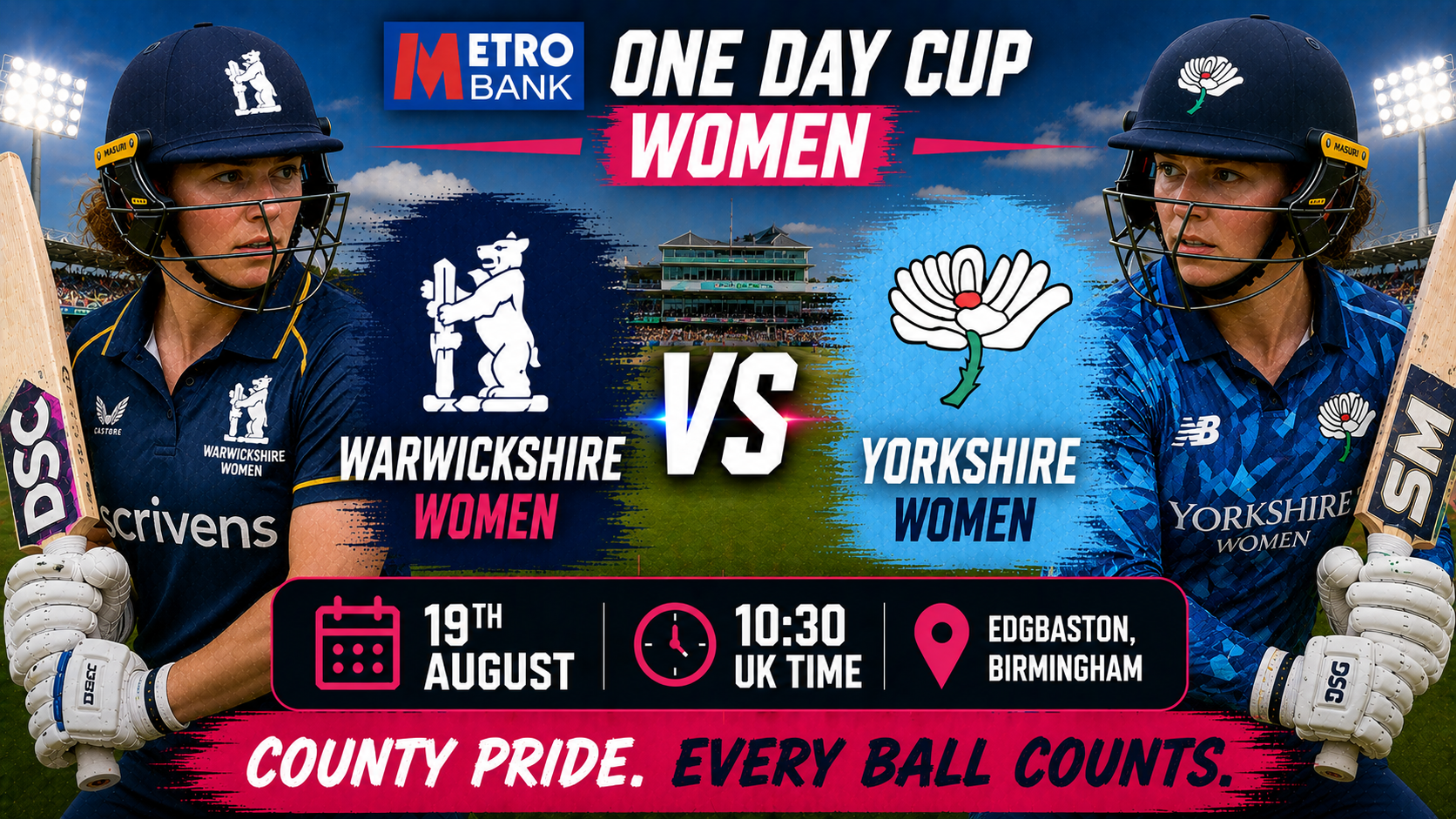 Read more about the article Warwickshire Women v Yorkshire Women – 19 August – Preview & Prediction
